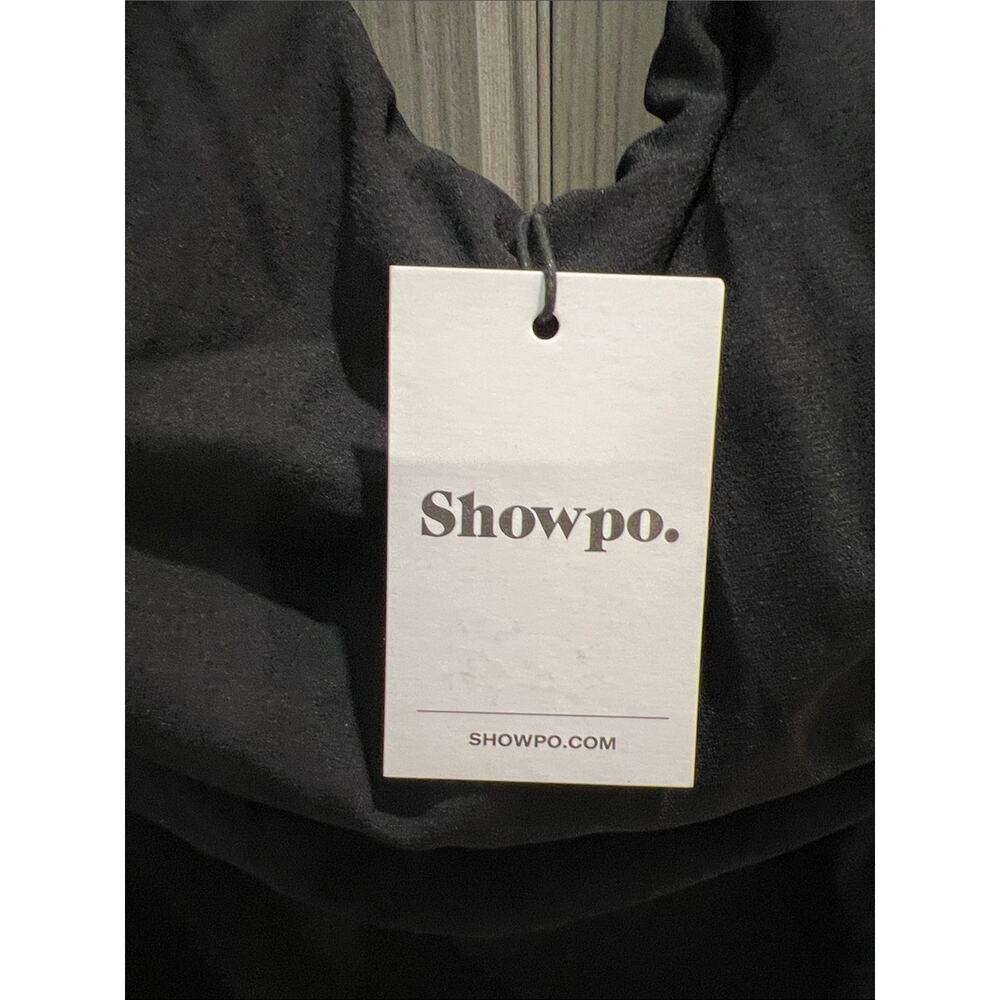 NWT REVOLVE Australia SHOWPO Lohan black midi with puff sleeves body con US 16 - Picture 7 of 11